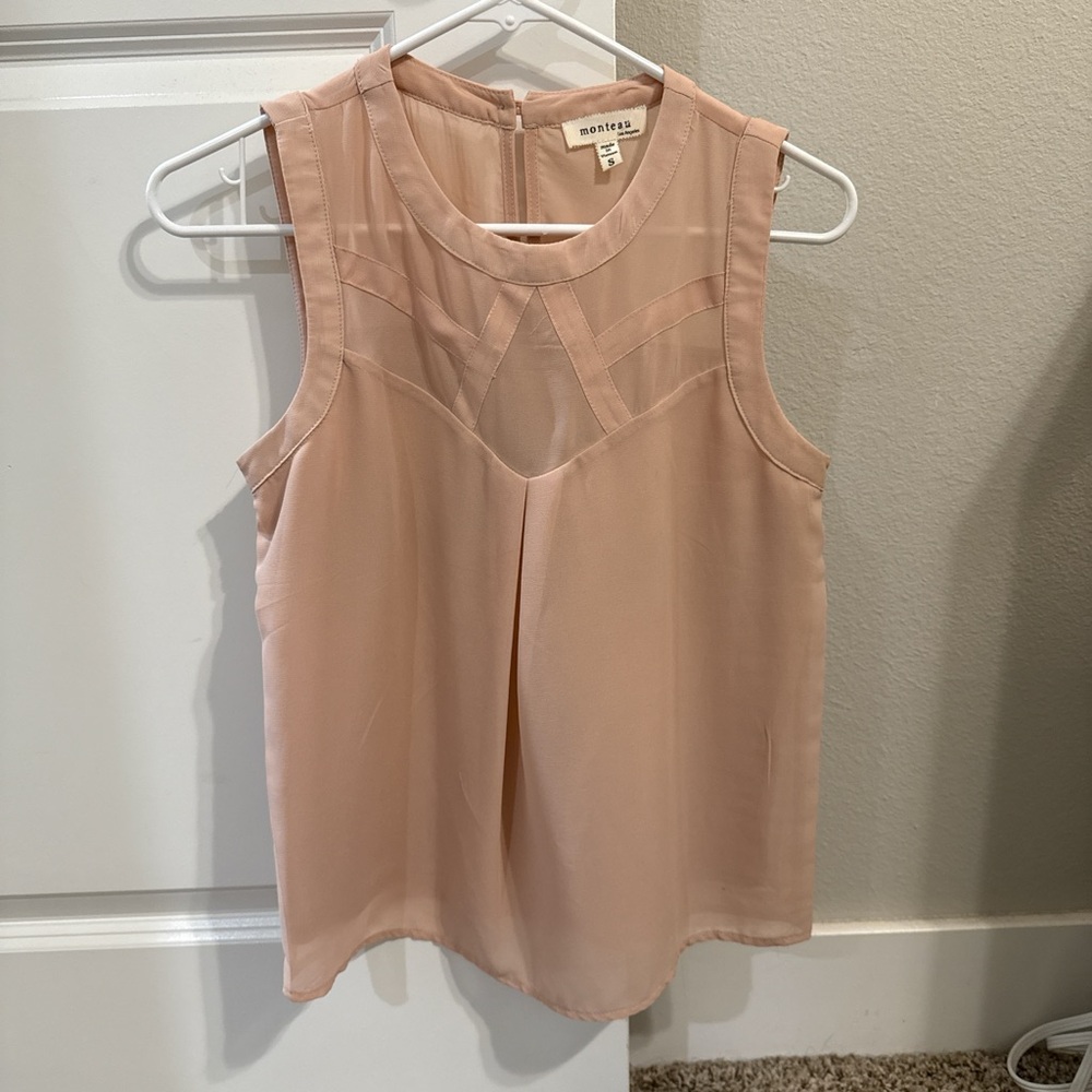 Monteau Women's Blush Sleeveless Blouse